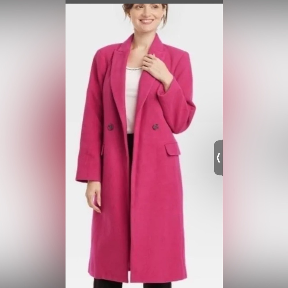 a new day Hot Pink Pea Coat, large - Picture 6 of 7